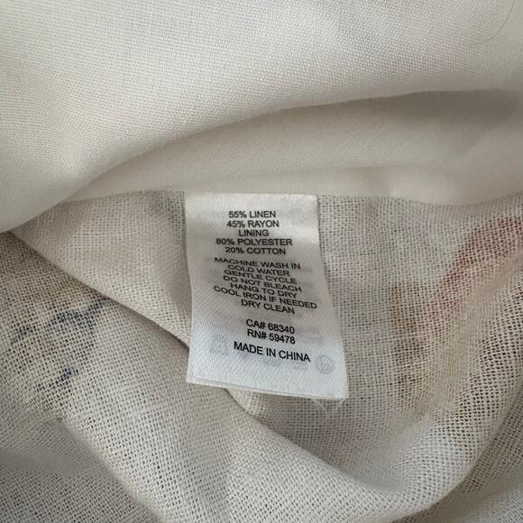 NWT Joie Shell Print Linen Top - Size 4 - Picture 5 of 5